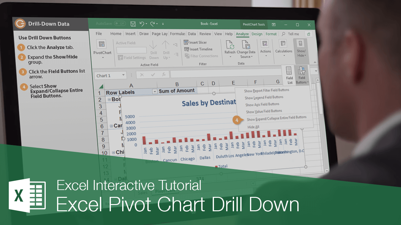 Excel Pivot Chart Drill Down | CustomGuide