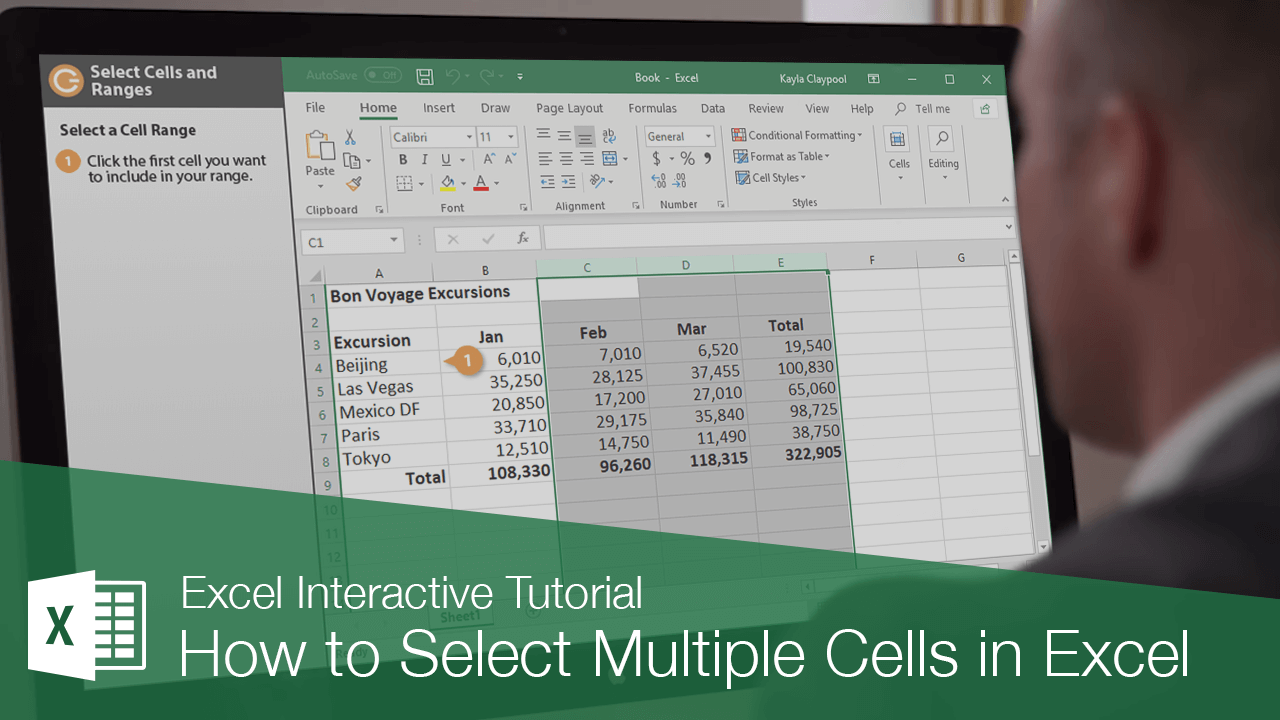 How To Select Multiple Cells In Excel Customguide 4347