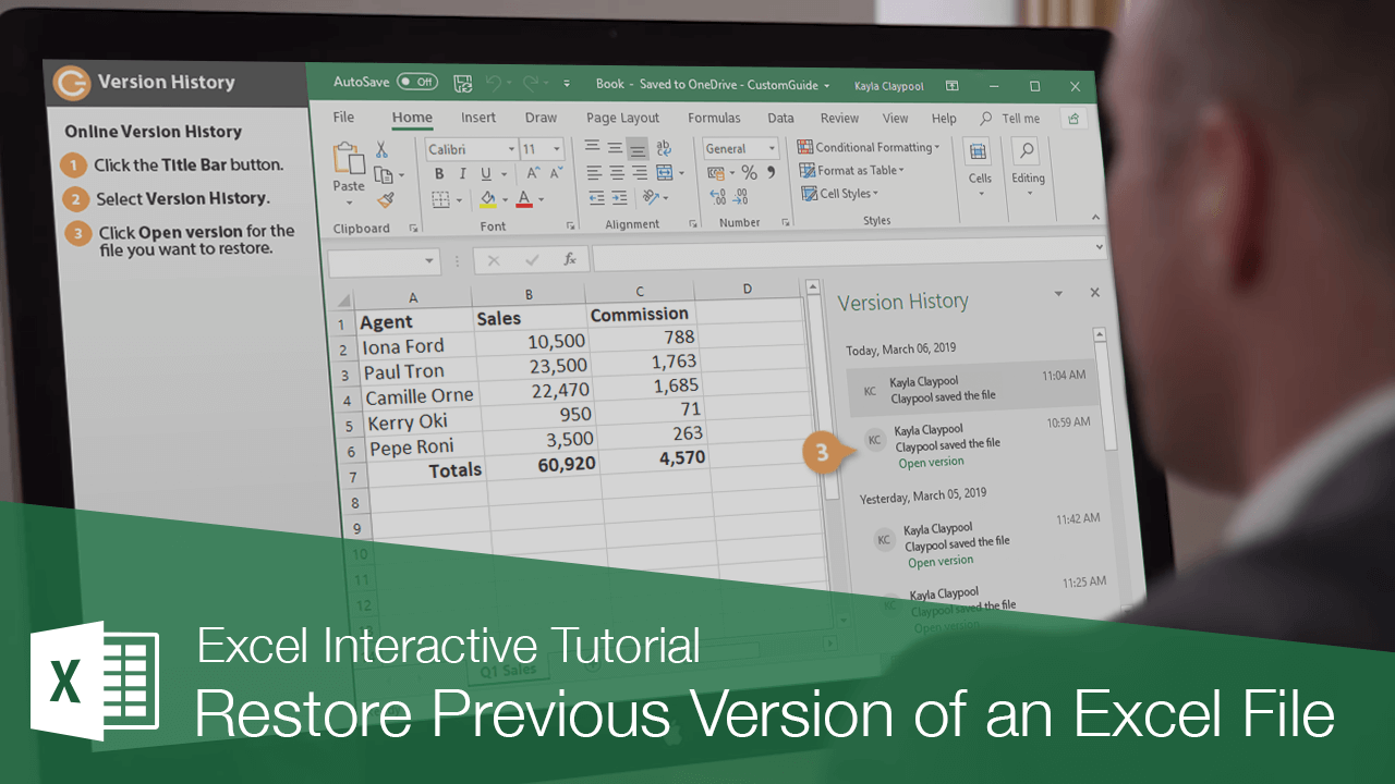 How to Restore a Previous Version of an Excel File
