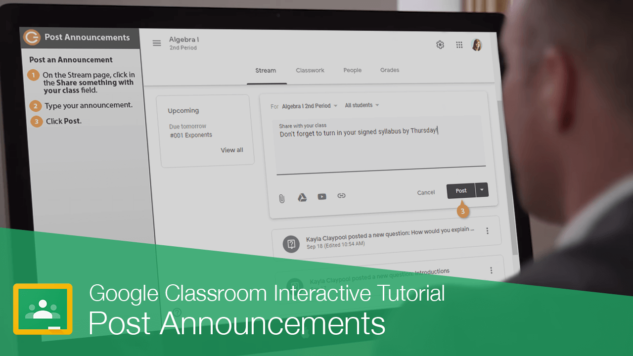 Post an Announcement in Google Classroom