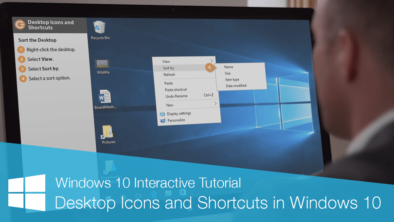 Desktop Icons and Shortcuts in Windows 10 | CustomGuide